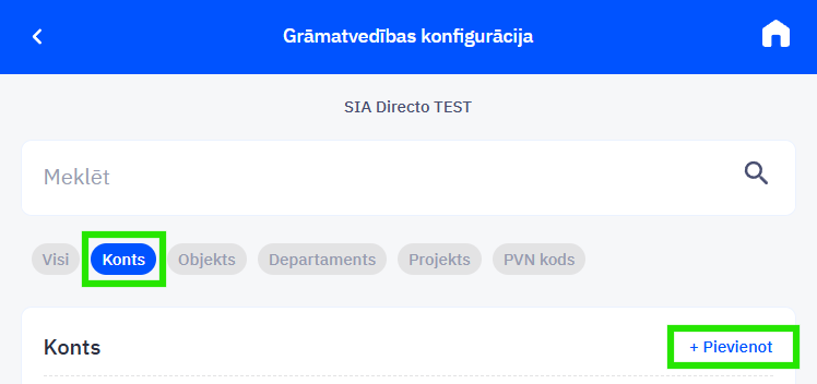 CostPocket grāmatvedības konfigurācija, poga CostPocket grāmatvedības konfigurācija, poga