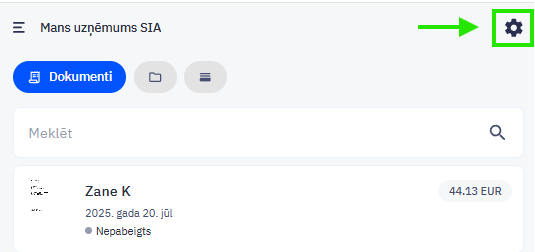 CostPocket lietotnes iestatījumi