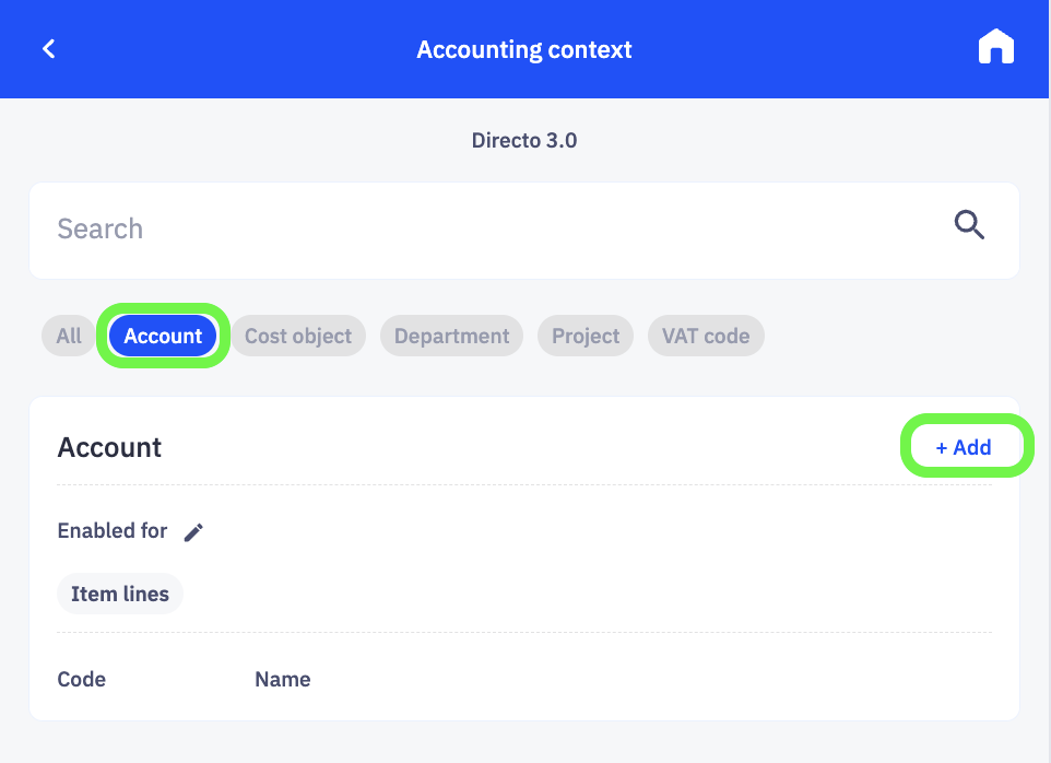 Adding finance account list in CostPocket settings. Adding finance account list in CostPocket settings.