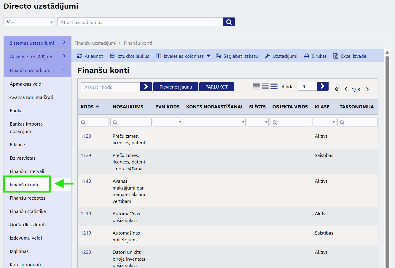 Directo finanšu konti Directo finanšu konti