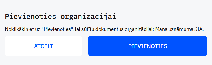 Pievienoties organizācijas kontam