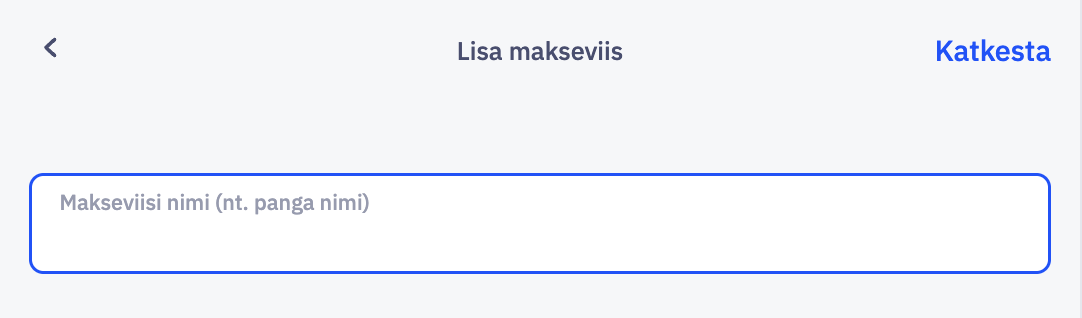 Pangakaardi nime määramine.