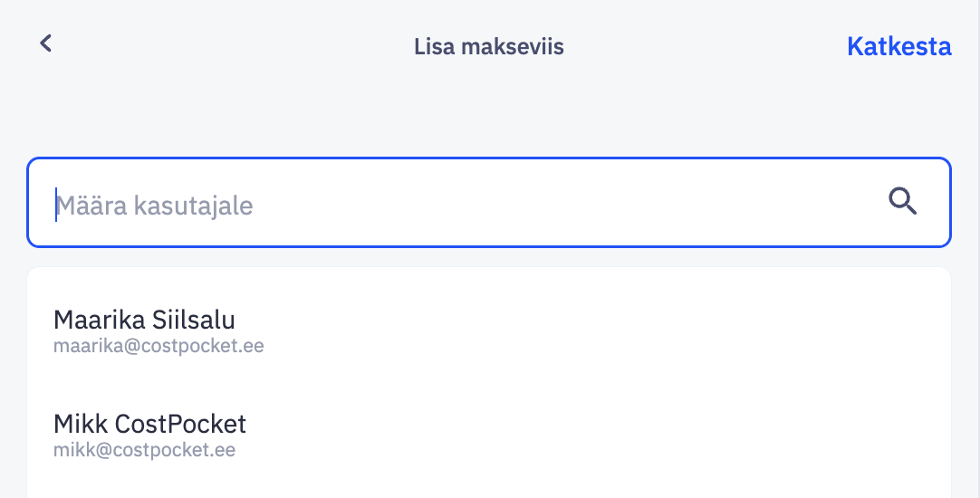 Kaardi omaniku valimine.