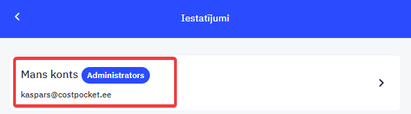 CostPocket konta administratora e-pasts