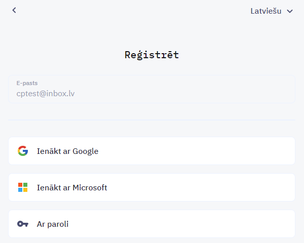 Choose registration method 