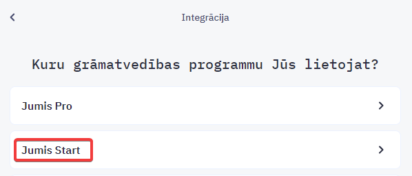 Jumis Start integrācija