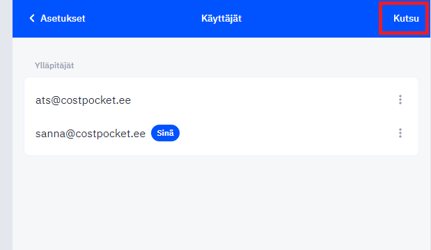 Käyttäjät-ikkuna