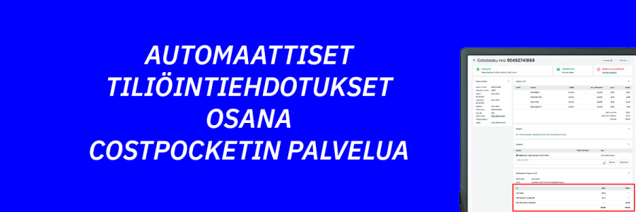 Automaattiset tiliöintiehdotukset osana CostPocketin palvelua